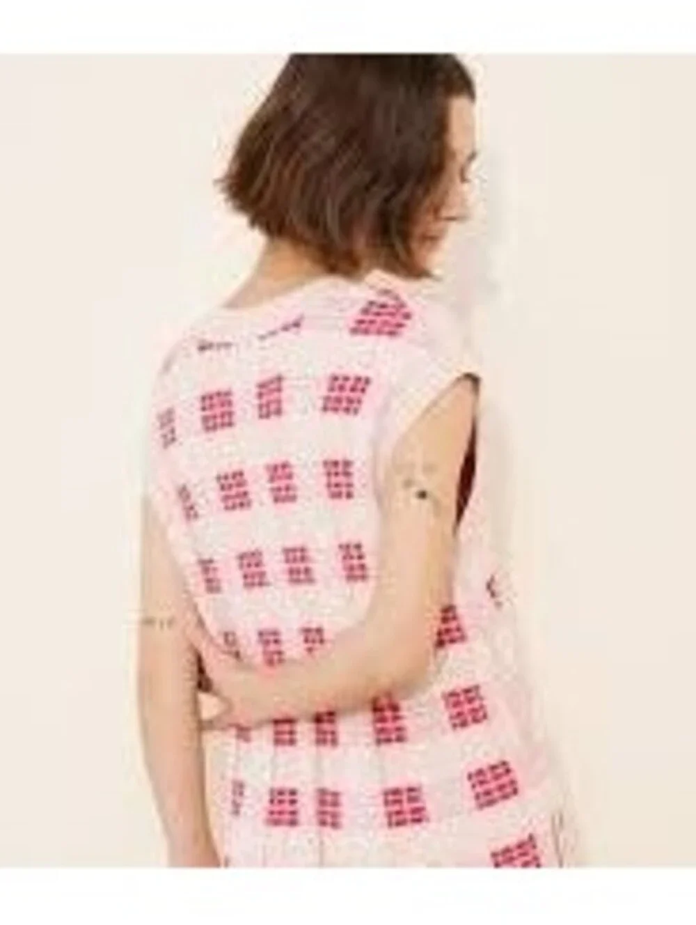 Free People Lewis Plaid Sweater Knit Romper red motif combo SIZE XS #1304
